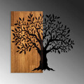 Decoratiune de perete, Mysterious Tree, Lemn/metal, Dimensiune: 60 x 58 cm, Nuc / Negru