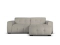 Coltar dreapta 4 locuri, Kendal, Micadoni Home, BL, 256x173x79 cm, catifea, gri inchis