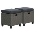 Set mobilier pentru gradina/terasa 6 piese Baxter, 171x65x73 cm/ 145x74x67 cm, otel/poliester, gri/negru