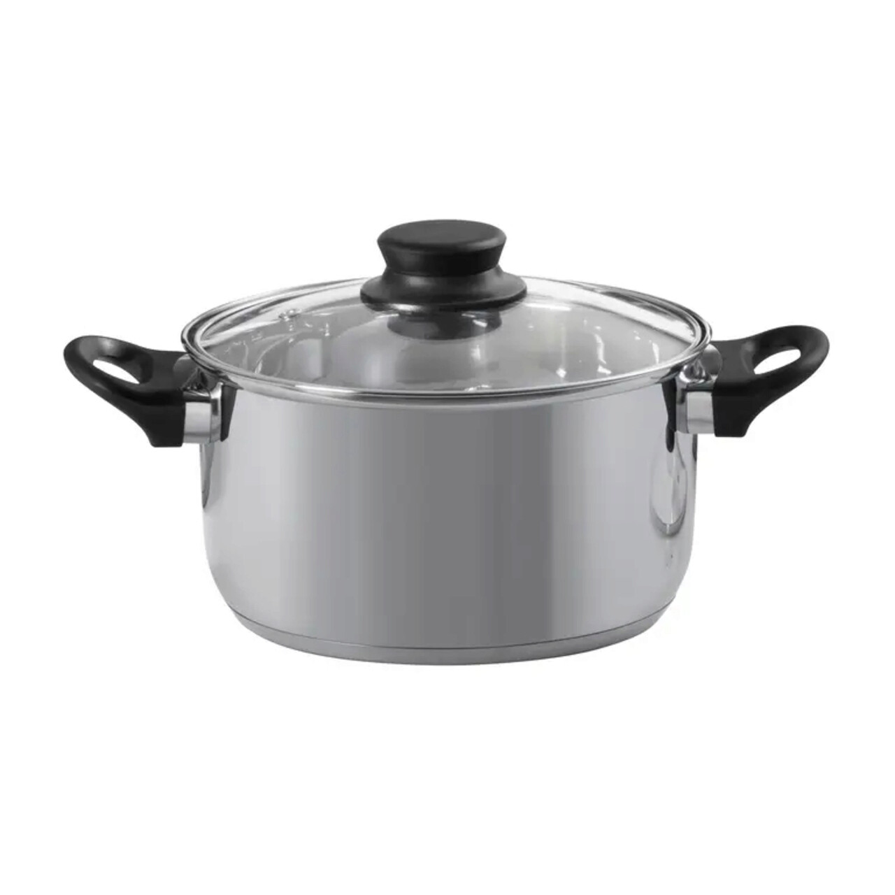 Oala cu capac Lima, Domotti, Ø24 cm, 7.6 L, inox/sticla, argintiu