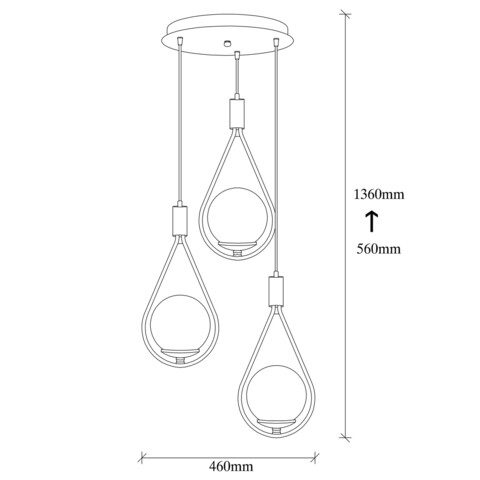 Candelabru, Nitid, Mudoni - MR - 938, E27, 100 W, metal