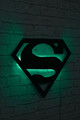 Decoratiune luminoasa LED, Superman, MDF, 60 LED-uri, Verde