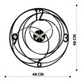 Ceas de perete, Enzoclock - S027, metal, 48 x 48 cm, negru