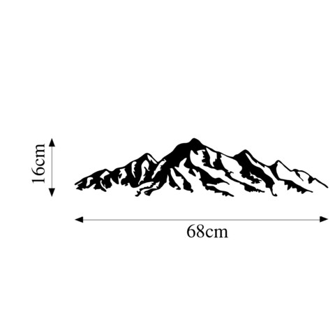 Decoratiune de perete, Mountain, Metal, Dimensiune: 68 x 16 cm, Negru