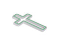 Decoratiune luminoasa LED, Cross Sign, Benzi flexibile de neon, DC 12 V, Verde