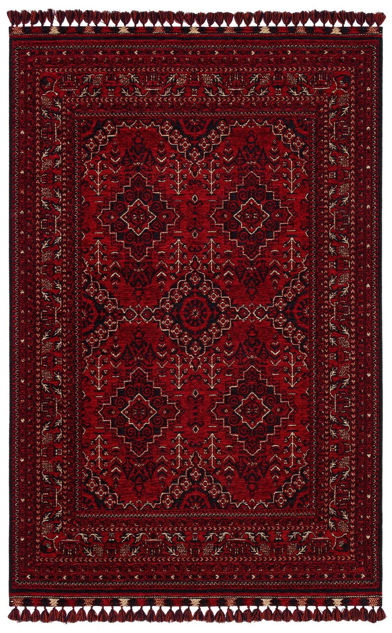 Covor de hol, Bhr 05 Red , 80x150 cm, Fibre acrilice, Rosu - 2 | YEO