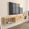 Comoda TV, Zena Home, Pare, 140x25x25 cm, PAL, Stejar