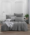 Lenjerie de pat dubla 3 piese, Fresh Color - Grey, EnLora Home, Bumbac Ranforce