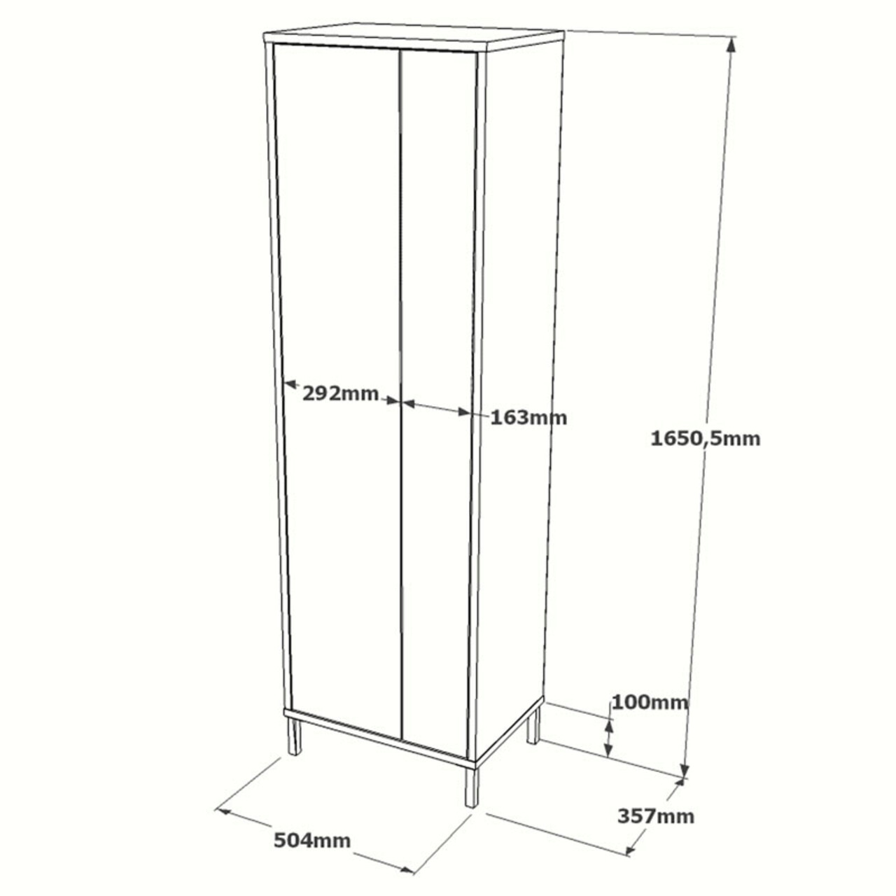 Dulap pentru baie Dorphy, Pakoworld, 50x36x165 cm, PAL/fier, alb