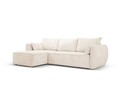 Coltar extensibil stanga 4 locuri, Kaelle, Micadoni Home, BL, 252x165x87 cm, poliester chenille, bej deschis