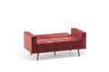 Canapea extensibila Dublin, Balcab Home, 2 locuri, 150x75x90 cm, lemn, rosu