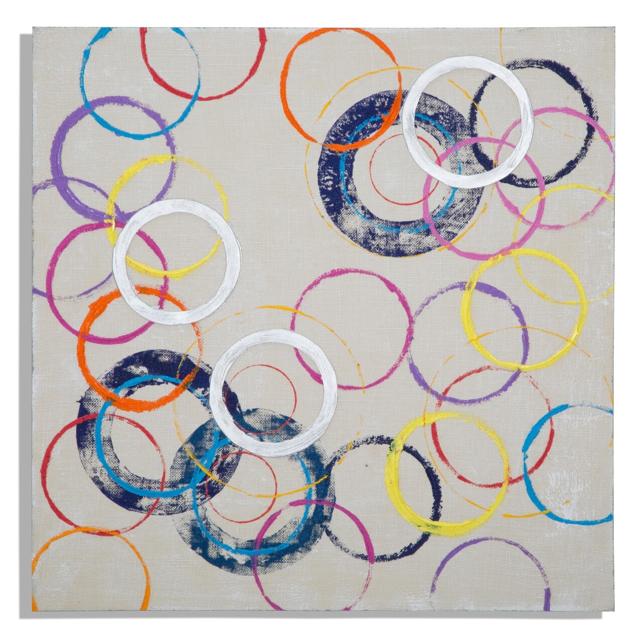 Tablou decorativ Floating Circles -A, Mauro Ferretti, 80x80 cm, canvas pictat manual