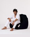 Fotoliu puf, Bean Bag, Ferndale Premium XXL, 115 x 130 cm, poliester impermeabil, negru