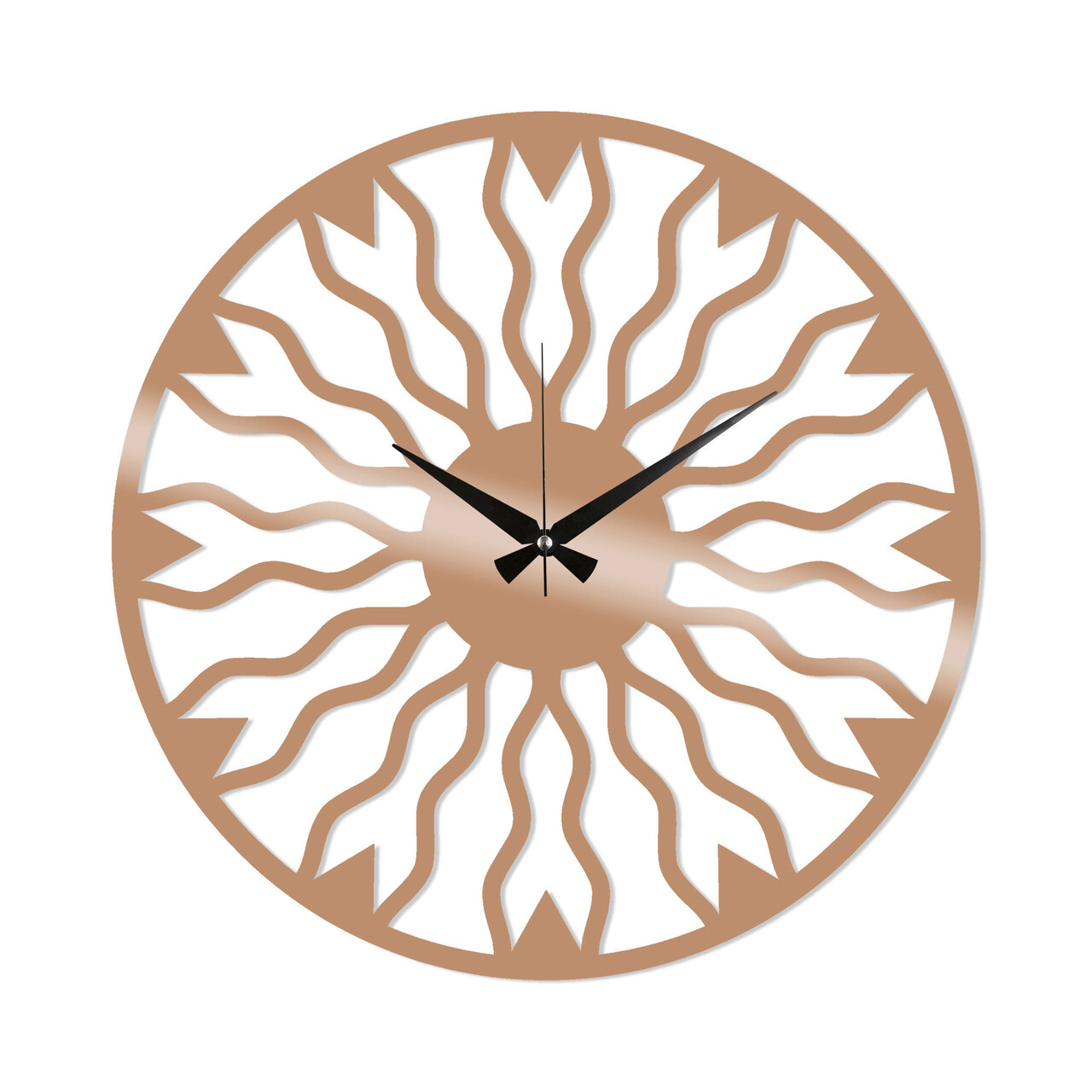 Ceas de perete, Metal Wall Clock 21, Metal, Dimensiune: 48 x 48 cm, Cupru - 1 | YEO