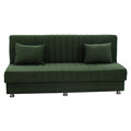 Canapea extensibila 3 locuri Romina, Pakoworld, 180x75x80 cm, catifea/lemn de plop, verde