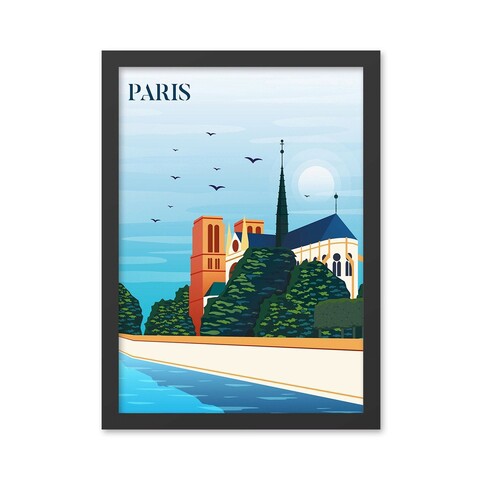 Tablou decorativ, Paris 5 (35 x 45), MDF , Polistiren, Multicolor
