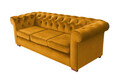 Canapea Oxford Chesterfield, 93x214x75 cm, 3 locuri, Galben mustar