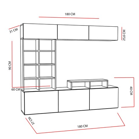 Mobilier living, Decorotika, Sasa, pal melaminat, bej/negru