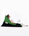 Fotoliu puf, Bean Bag Ferndale, Pyramid Double Color, 145 cm, poliester impermeabil, verde/negru