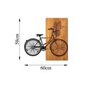 Decoratiune de perete, Historical Floral Bike, Lemn/metal, Dimensiune: 60 x 58 cm, Nuc / Negru