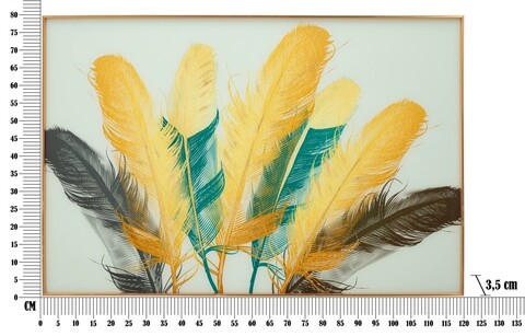 Tablou decorativ Feathers, Mauro Ferretti, 120x80 cm, sticla, multicolor