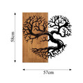 Decoratiune de perete, Monumental Tree 4, 50% lemn/50% metal, Dimensiune: 58 x 58 cm, Nuc / Negru