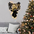 Decoratiune de luminoasa XMASBLACK-026, Tanelorn, 52x70 cm, metal, negru