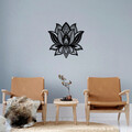 Decoratiune de perete, Lotus, Metal, Dimensiune: 70 x 70 cm, Negru