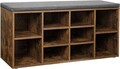 Bancheta cu pantofar, Vasagle, 10 compartimente, 104 x 30 x 48 cm, PAL, maro rustic