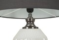 Lampa de masa Brighty, Mauro Ferretti, 1 x E27, 40W, 37.5x65 cm, sticla/fier/catifea, alb/gri