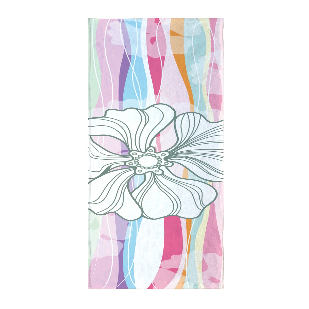 Prosop de plaja Light Flower, Oyo Concept, 80x155 cm, policoton, multicolor