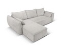 Coltar extensibil stanga 4 locuri, Kaelle, Micadoni Home, BL, 252x165x87 cm, poliester chenille, gri deschis