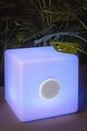 Lampa LED cu difuzor Bluetooth, Bizzotto Cube, 7 culori, cablu USB + telecomanda, 40x40x40 cm