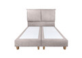 Pat matrimonial, Stockholm, Pillows E, 140x200 cm, saltea tip Pocket, topper memory, Taupe