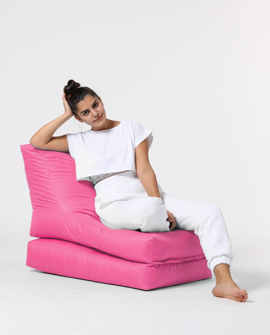 Fotoliu extensibil, Siesta, Ferndale Bean Bag, 55 - 180 cm, poliester impermeabil, roz - 2 | YEO