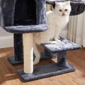 Ansamblu de joaca pisici / arbore pentru pisici Cat Condo, Feandrea, 46x41x84 cm, PAL/plus/sisal, gri inchis