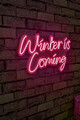 Decoratiune luminoasa LED, Winter is Coming, Benzi flexibile de neon, DC 12 V, Roz