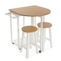 Set mobilier bucatarie 3 piese, Versa, masa pliabila cu roti + 2 scaune, 86x39.5x84 cm, MDF