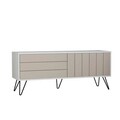 Comoda TV, Decortie, Picadilly Tv Stand, 139x57x36 cm, Alb / Mocha deschis