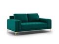 Canapea, Orrino, Mazzini Sofas, 2 locuri, gold legs, 170x94x82 cm, catifea, turcoaz