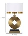 Lampa de masa Coin, Mauro Ferretti, Ø30 x 53 cm, 1 x E27, 40W, fier/textil, auriu/alb