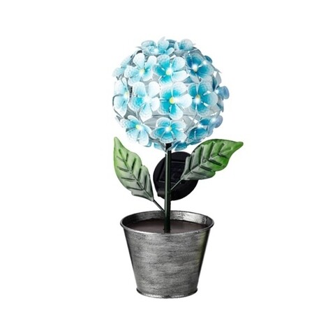 Lampa de gradina Flower, Lumineo, 18x14.5x34 cm, 36 led-uri, albastru