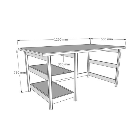 Birou, Woodface, City, 120x75x55 cm, Lemn, Stejar