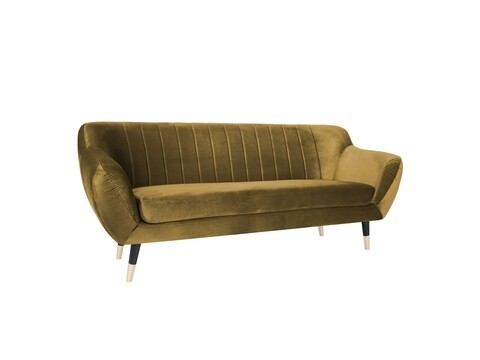 Canapea, Benito BK, Mazzini Sofas, 3 locuri, 188x76x83 cm, catifea, auriu