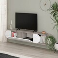 Comoda TV, Homitis, Tone, 180x30x29.6 cm, Alb / Moca