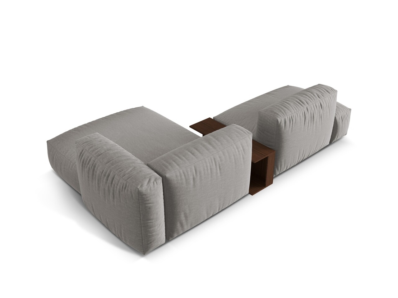 Coltar modular dreapta 2 locuri, Martina-169, Micadoni Home, 285x176x75 cm, tesatura structurata catifelata, gri deschis - 1 | YEO