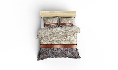 Lenjerie de pat pentru o persoana, 2 piese, 135x200 cm, amestec bumbac, Victoria, Basilisk, crem
