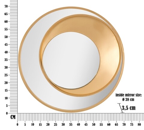 Oglinda decorativa Vortic, Mauro Ferretti, Ø 70 cm, fier, auriu