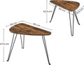 Set 2 masute de cafea Nesting Side, Vasagle, PAL/otel, maro rustic