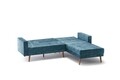 Coltar extensibil pe dreapta Dublin, Balcab Home, 230x75x90 cm, lemn, albastru